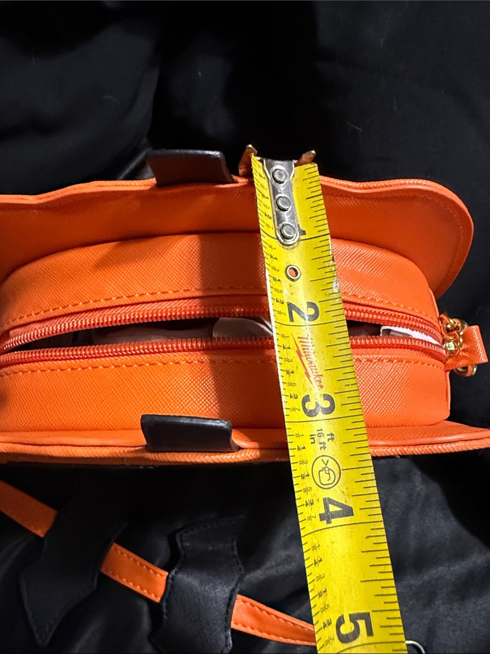 Orange Pumpkin Crossbody Bag with Jack-O'-Lantern Face - Picture 4 of 6